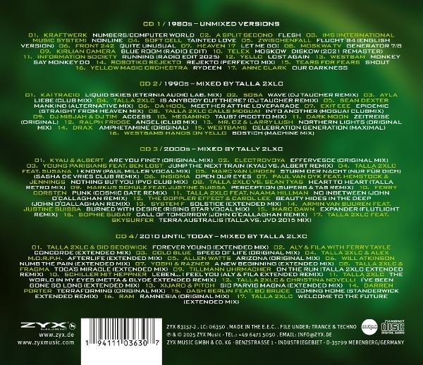 Albumcover. Gemischte Versionen von Songs aus den 1980ern, 1990ern und 2000ern. ZYX. Trackliste mit Künstlernamen und Songtiteln.