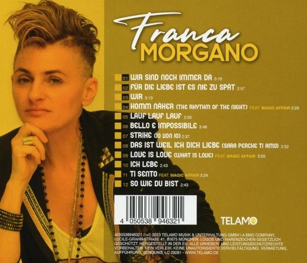 CD-Cover mit einer Frau mit kurzen Haaren. Der Text enthält 'Franca Morgano'.