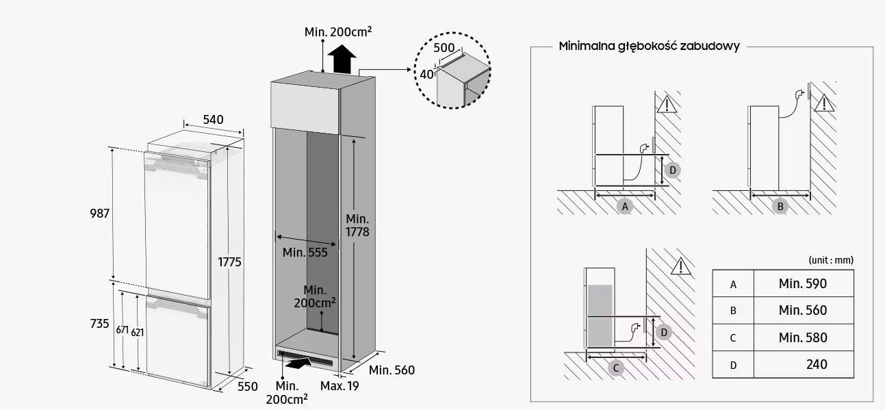 Obrazki instruktażowe pokazujące kroki ekspresu do kawy.