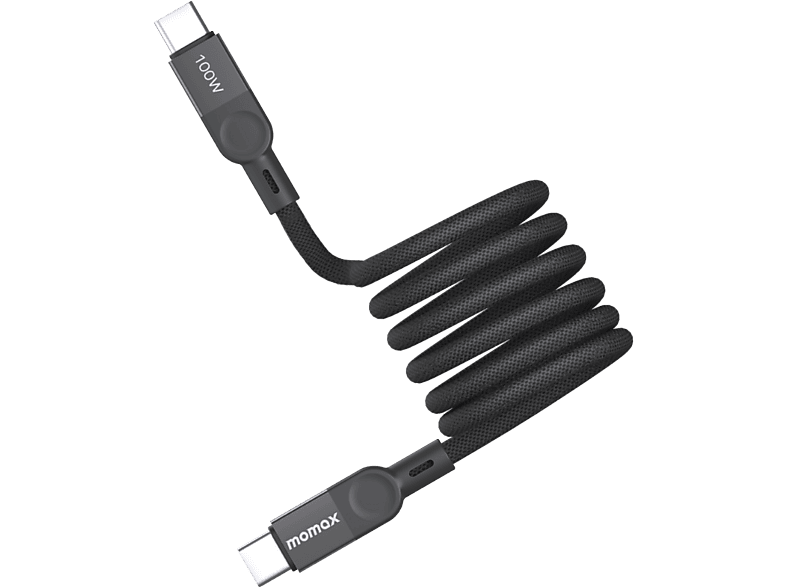 MOMAX DC35D Mag Link USB-C to USB-C 100W USB2.0 Magnetic Şarj Kablosu Siyah