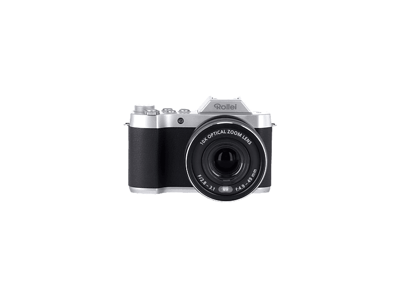 Rollei Powerflex 10x Retro Digitalkamera, Schwarz/Silber