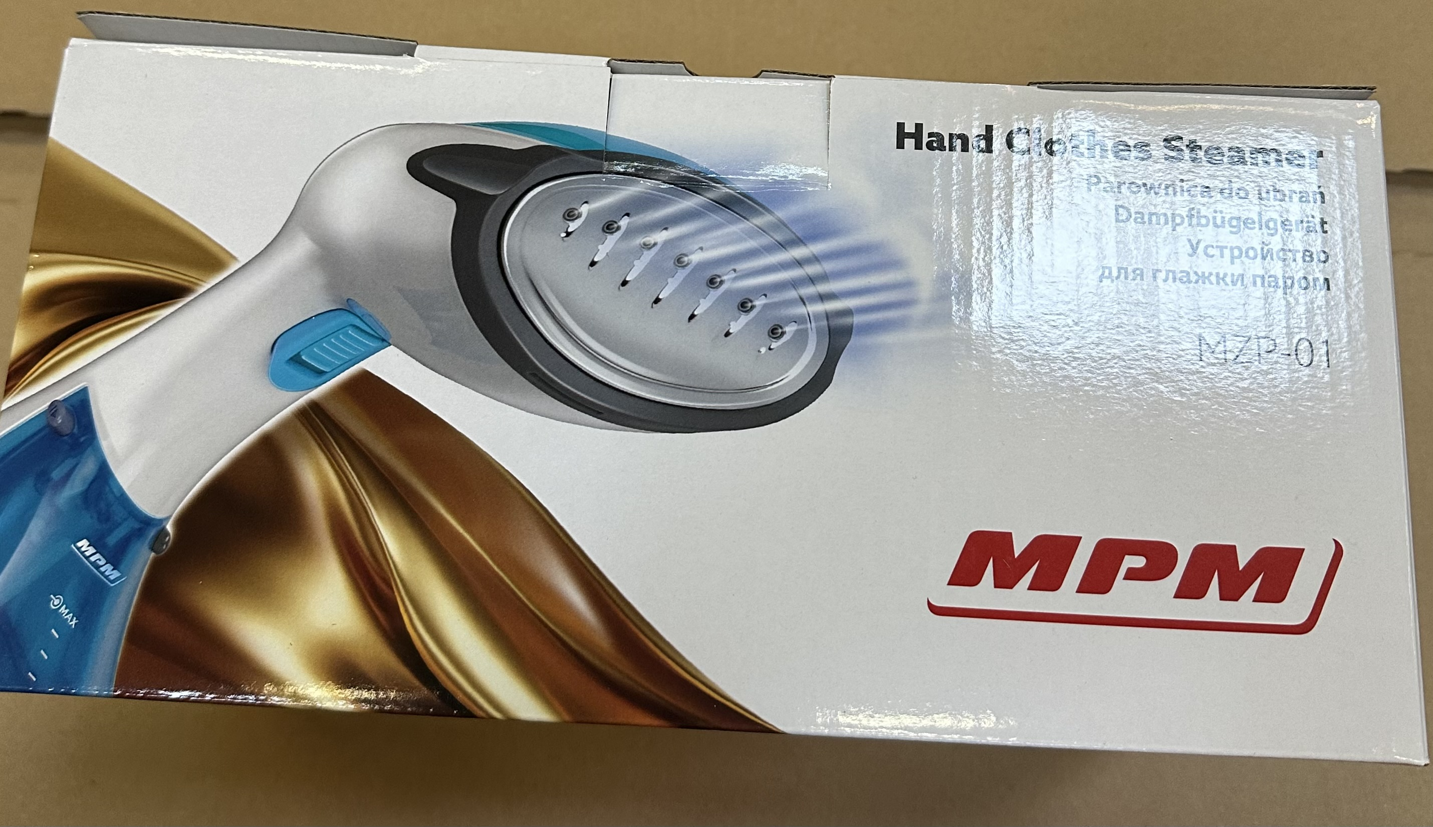 OUTLET - Parownica do ubrań MPM MZP-01 1200W Biało-błękitny