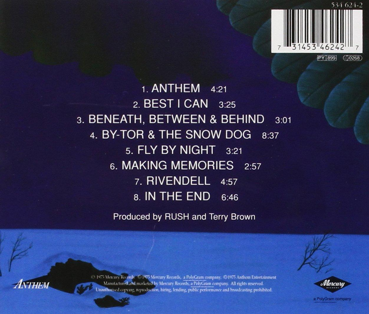 Albumcover mit Titelliste 'Anthem'. Dunkelblauer Hintergrund mit Bäumen.
