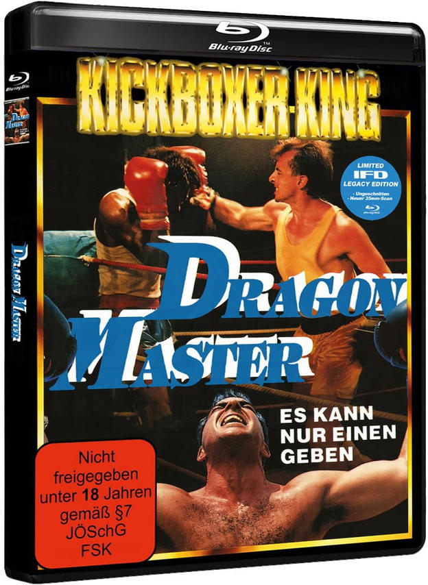 Eine Blu-ray Disc Hülle mit dem Film Kickboxer King. Auf dem Cover kämpfen zwei Männer.