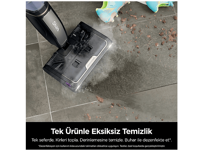 SHARK Steam & Scrub PowerPickUp Buharlı Temizleyici Beyaz Fiyat