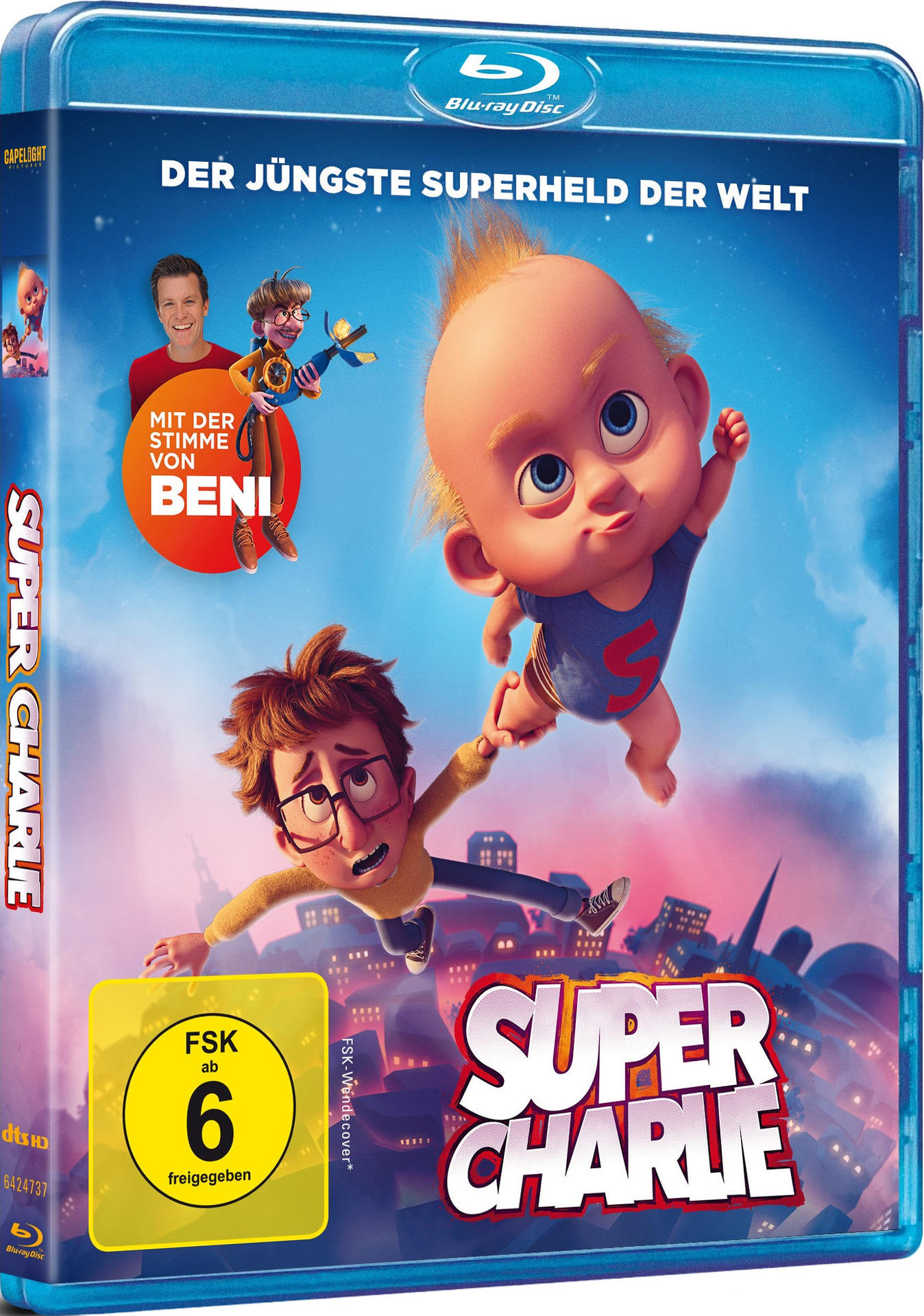 DVD-Cover eines Zeichentrickfilms. Zwei Cartoon-Figuren fliegen in der Luft.