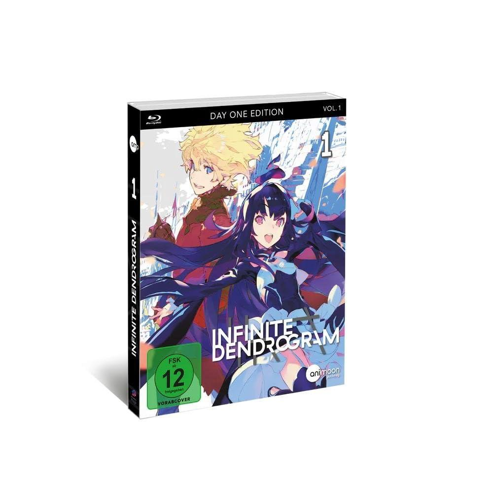 Anime-DVD-Cover mit zwei Charakteren. Text: Infinite Dendrogram, Day One Edition.