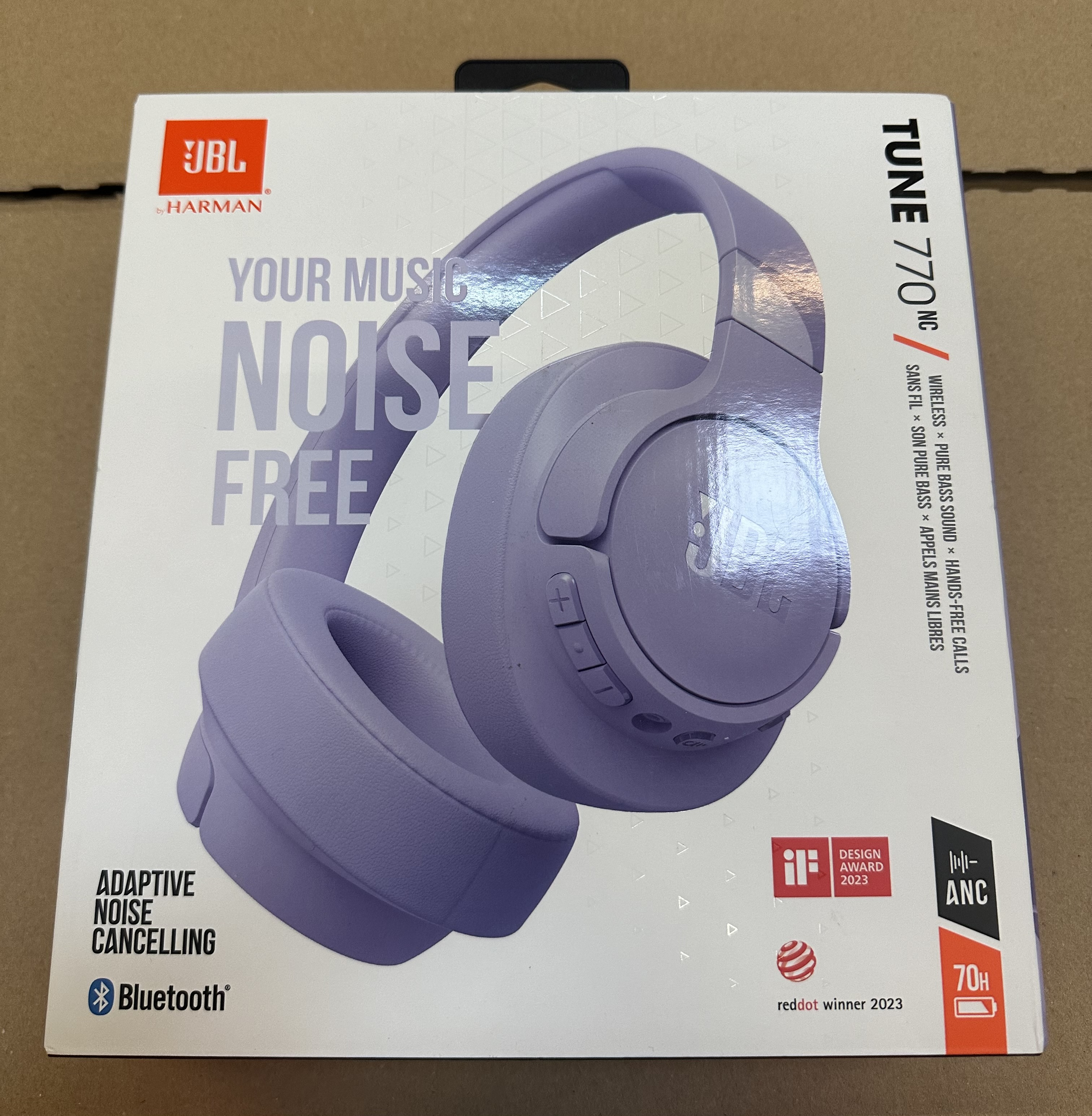 OUTLET - Słuchawki bezprzewodowe JBL Tune 770NC Fioletowy Fioletowy