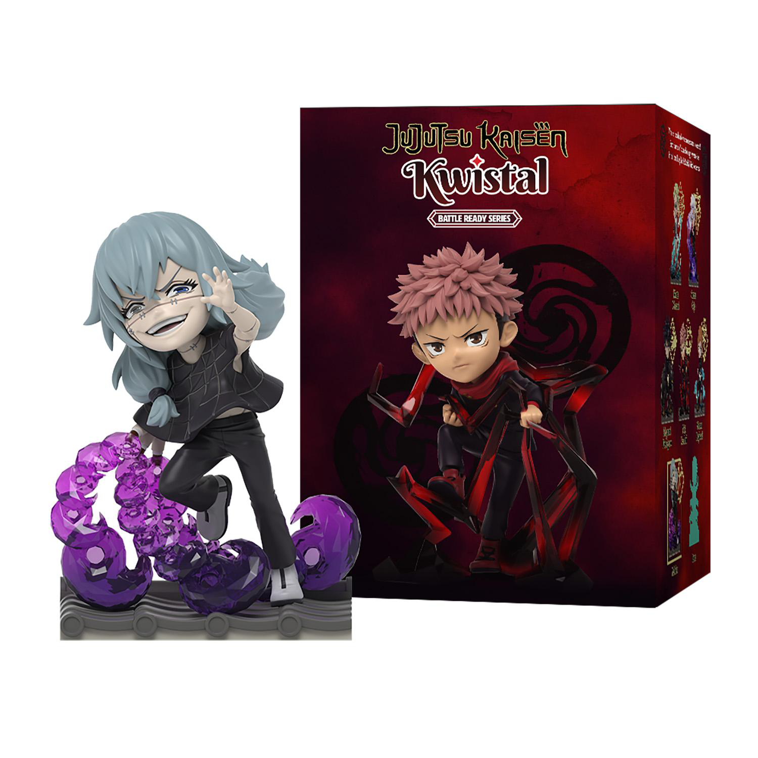 Figuren von Anime-Charakteren mit einer Box.
