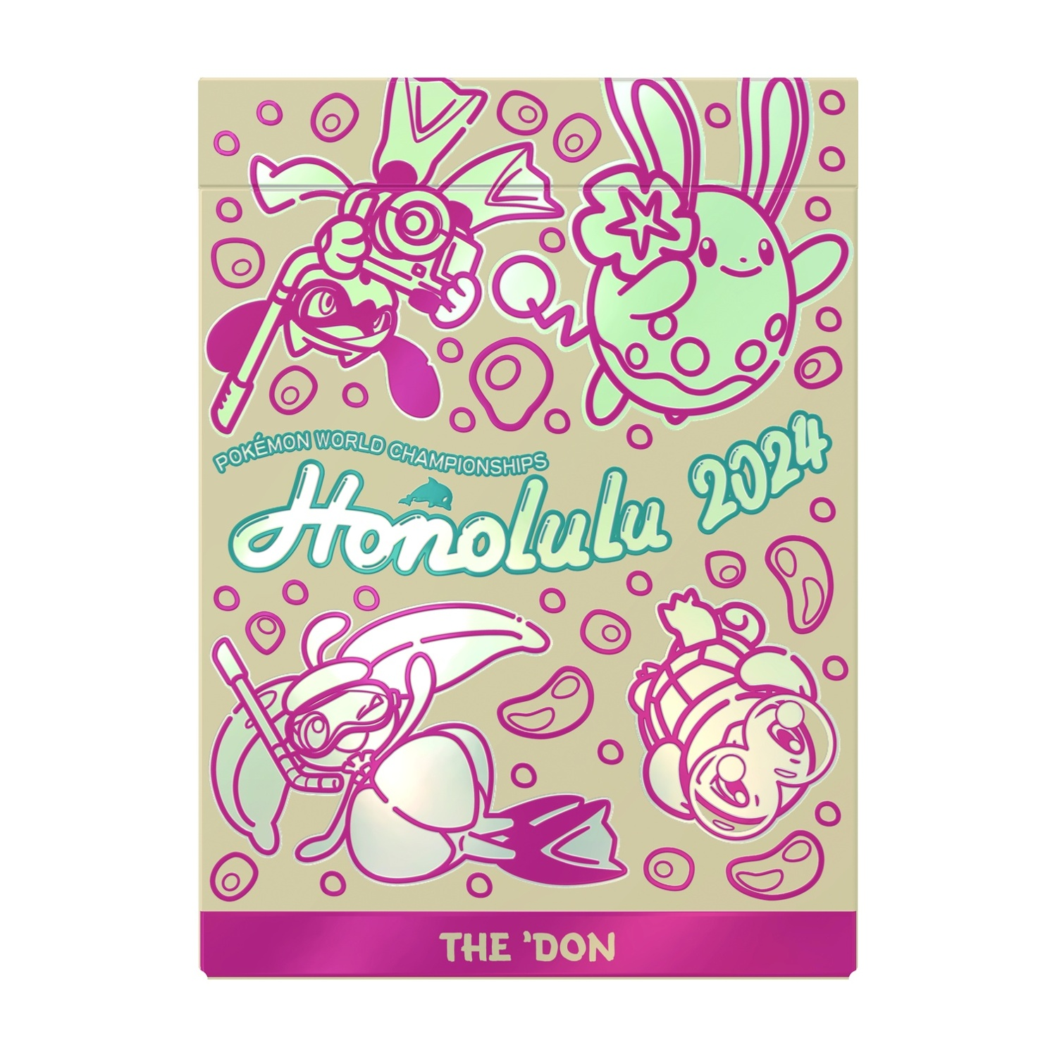 Una carta con personaggi Pokémon e testo: Honolulu 2024.