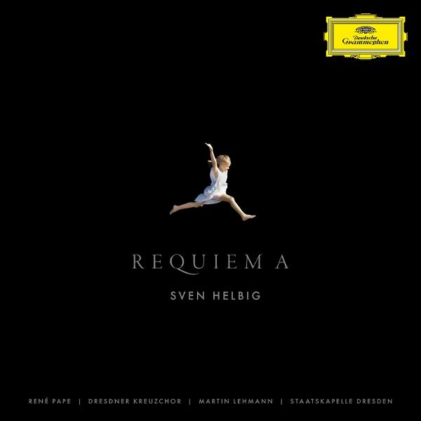 Albumcover mit Kind springend, schwarzem Hintergrund und Text: Requiem A.