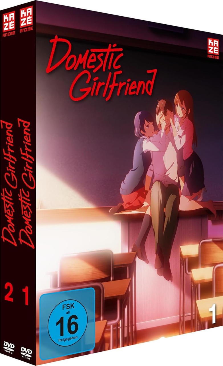 DVD-Box-Set des Animes 'Domestic Girlfriend'. Das Cover zeigt eine Gruppe von Anime-Charakteren.