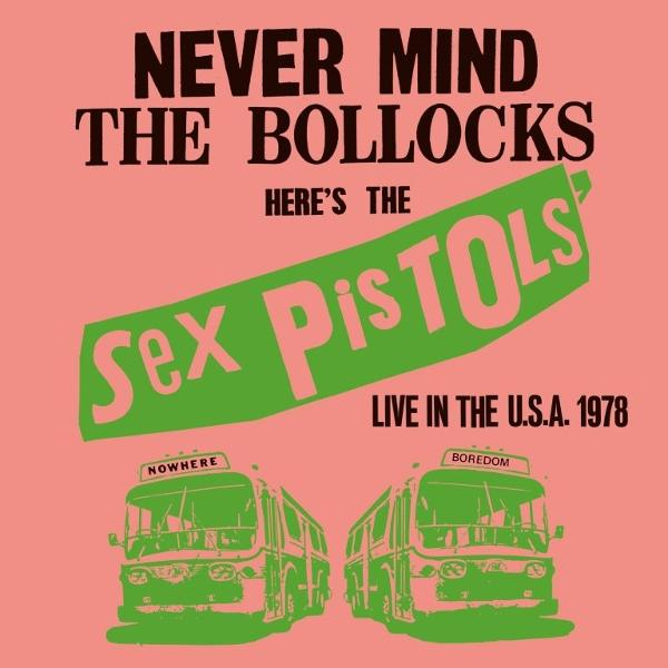 Rózsaszín poszter: 'Never Mind The Bollocks' és 'Sex Pistols'.