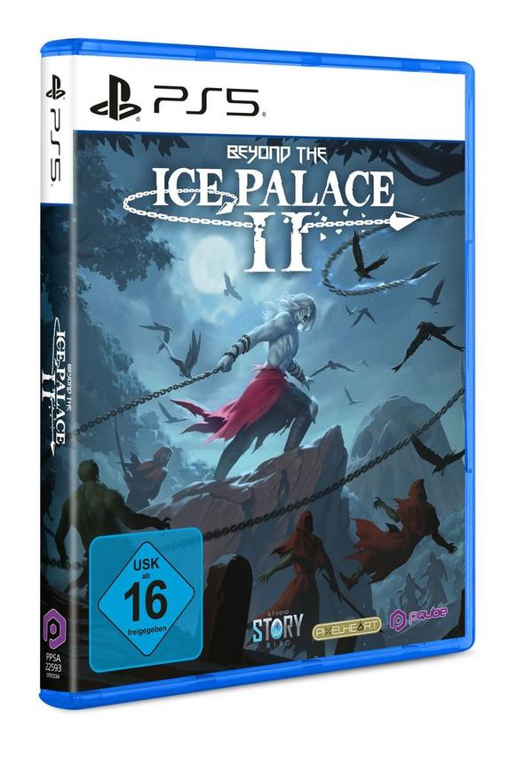 PS5-Spielhülle: Beyond the Ice Palace II, mit Charakteren und blauem Cover.