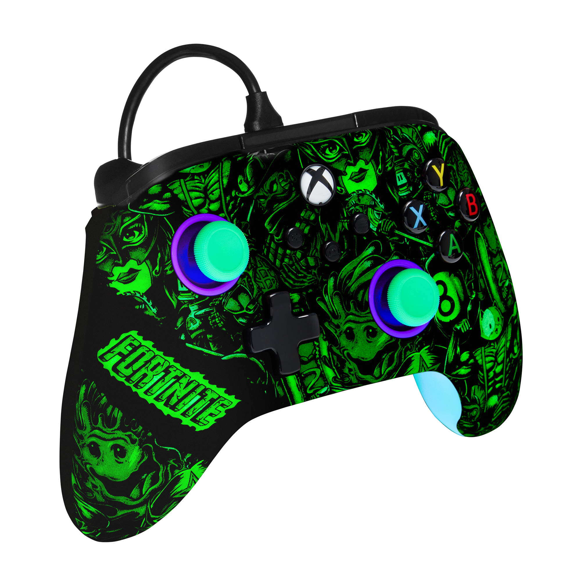 Xbox-Controller mit Fortnite-Grafik.