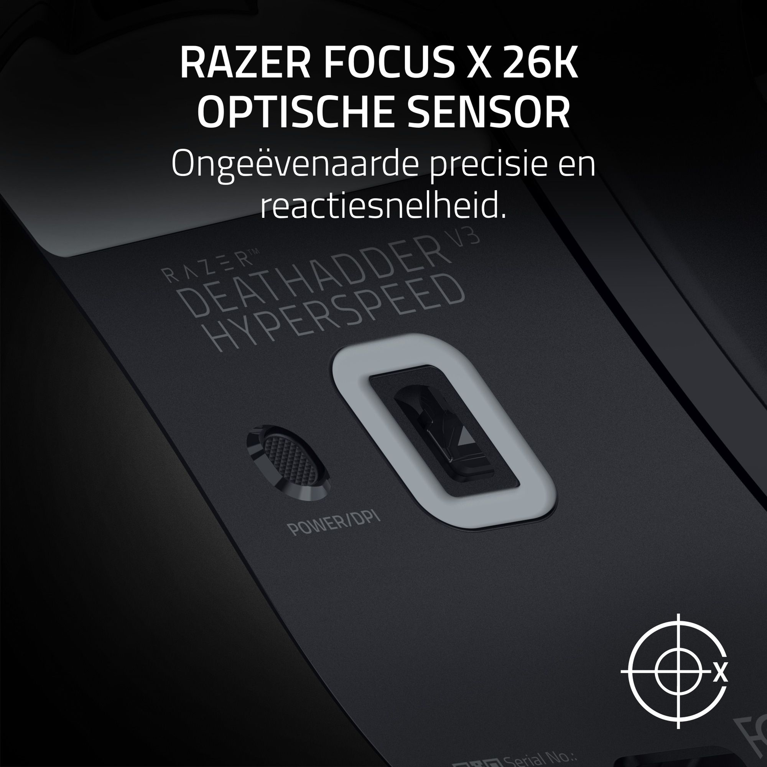 Witte Razer USB-C-ontvanger met blauwe accent.