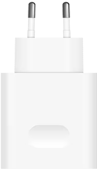 İki uçlu beyaz Apple şarj cihazı. Beyaz bir arka plan üzerinde izole edildi.