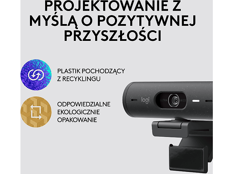 Kamera LOGITECH Brio 500 USB-C - 1080p Grafitowy – zdjęcie 3