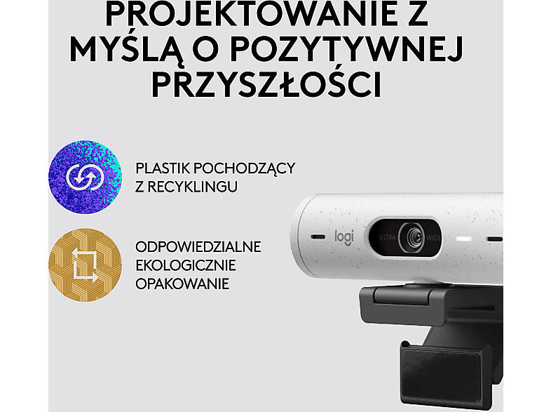 Kamera LOGITECH Brio 500 USB-C - 1080p Biały – zdjęcie 3