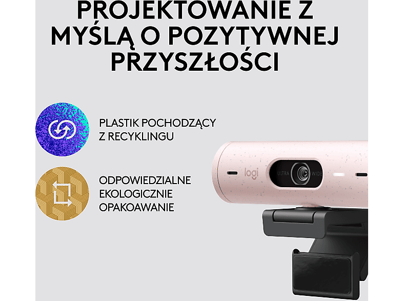 Logitech Brio 500  Rózowy – zdjęcie 3