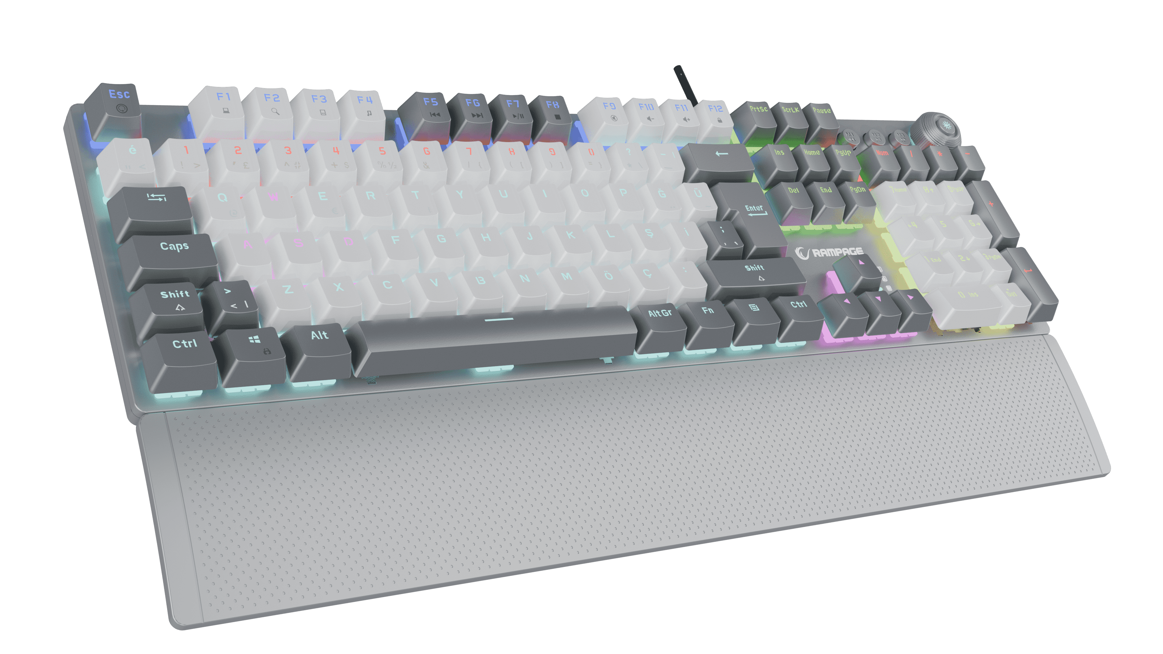 RAMPAGE KB-R28 Blade Plus Gökkuşağı Aydınlatmalı Tam Türkçe Red