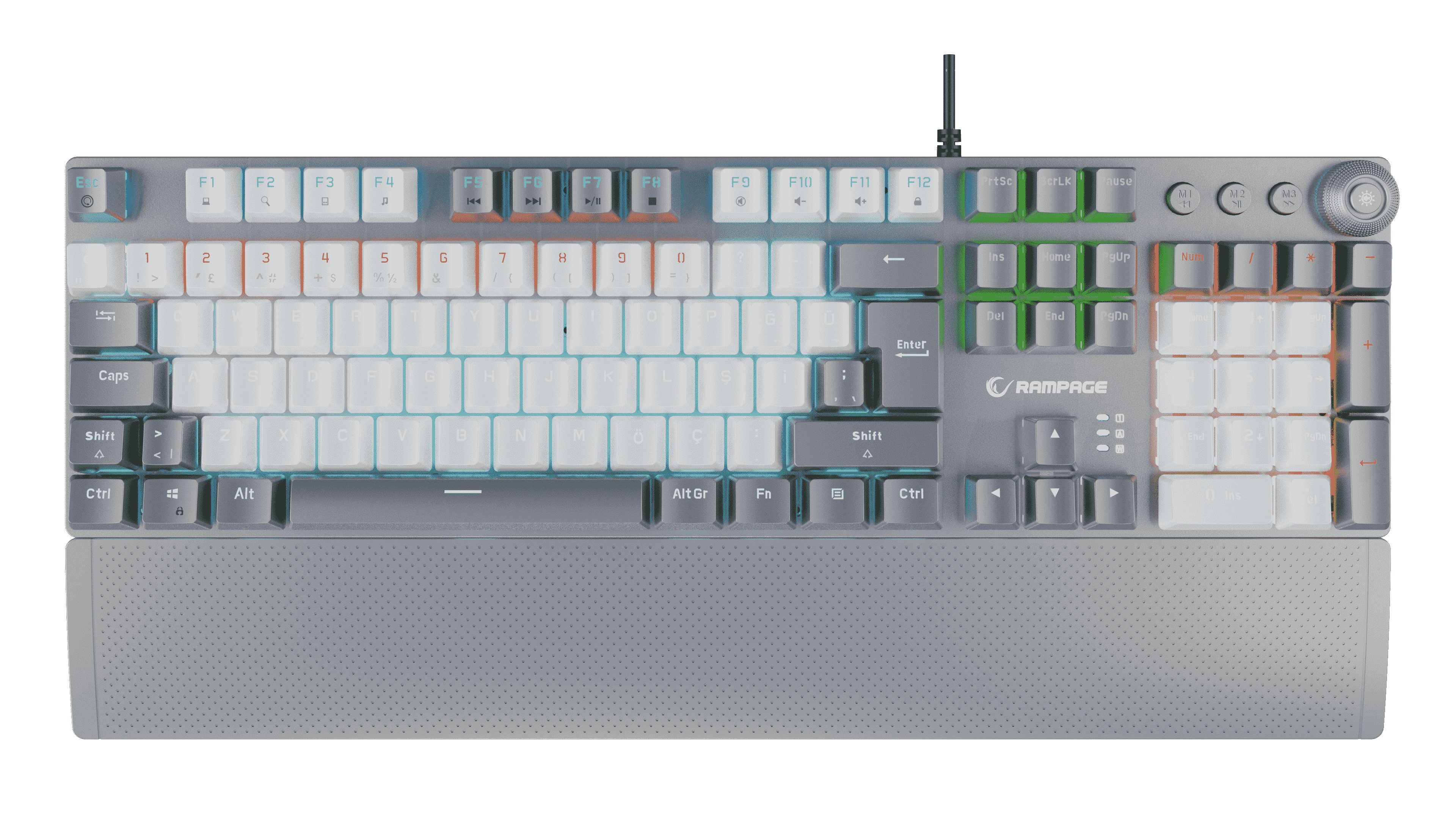 RAMPAGE KB-R28 Blade Plus Gökkuşağı Aydınlatmalı Tam Türkçe Red