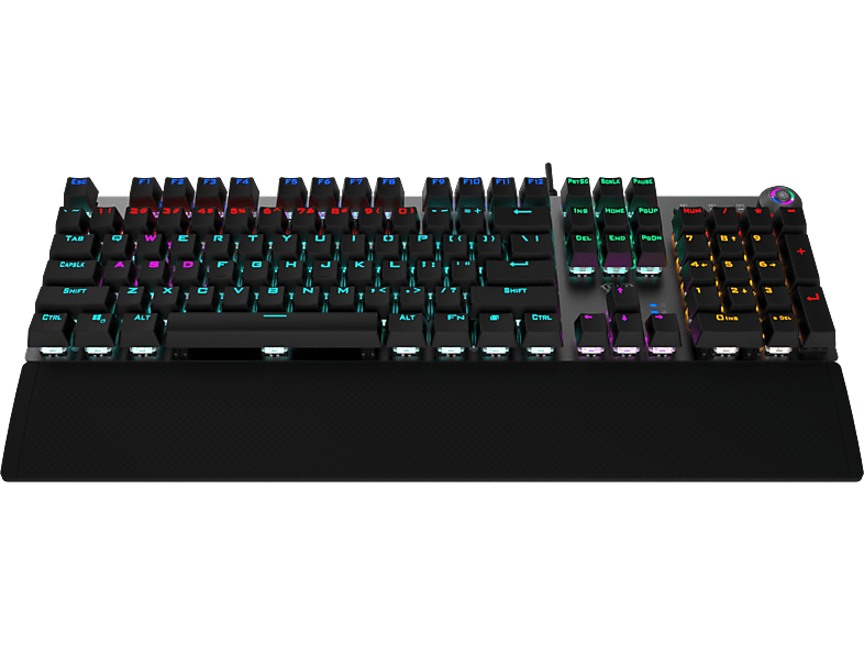 RAMPAGE KB-R28 Blade Plus Gökkuşağı Aydınlatmalı Tam Türkçe Red Switch Mekanik Kablolu Gaming Klavye Siyah Gümüş