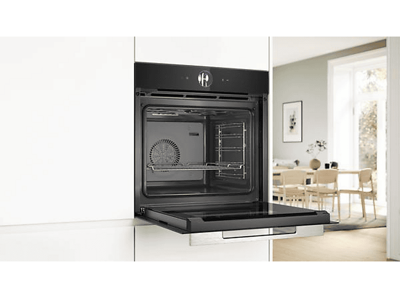 BOSCH HSG7361B1, Dampfbackofen (Einbaugerät, 71 l, 594 mm breit), Serie 8, Dampfgarfunktion