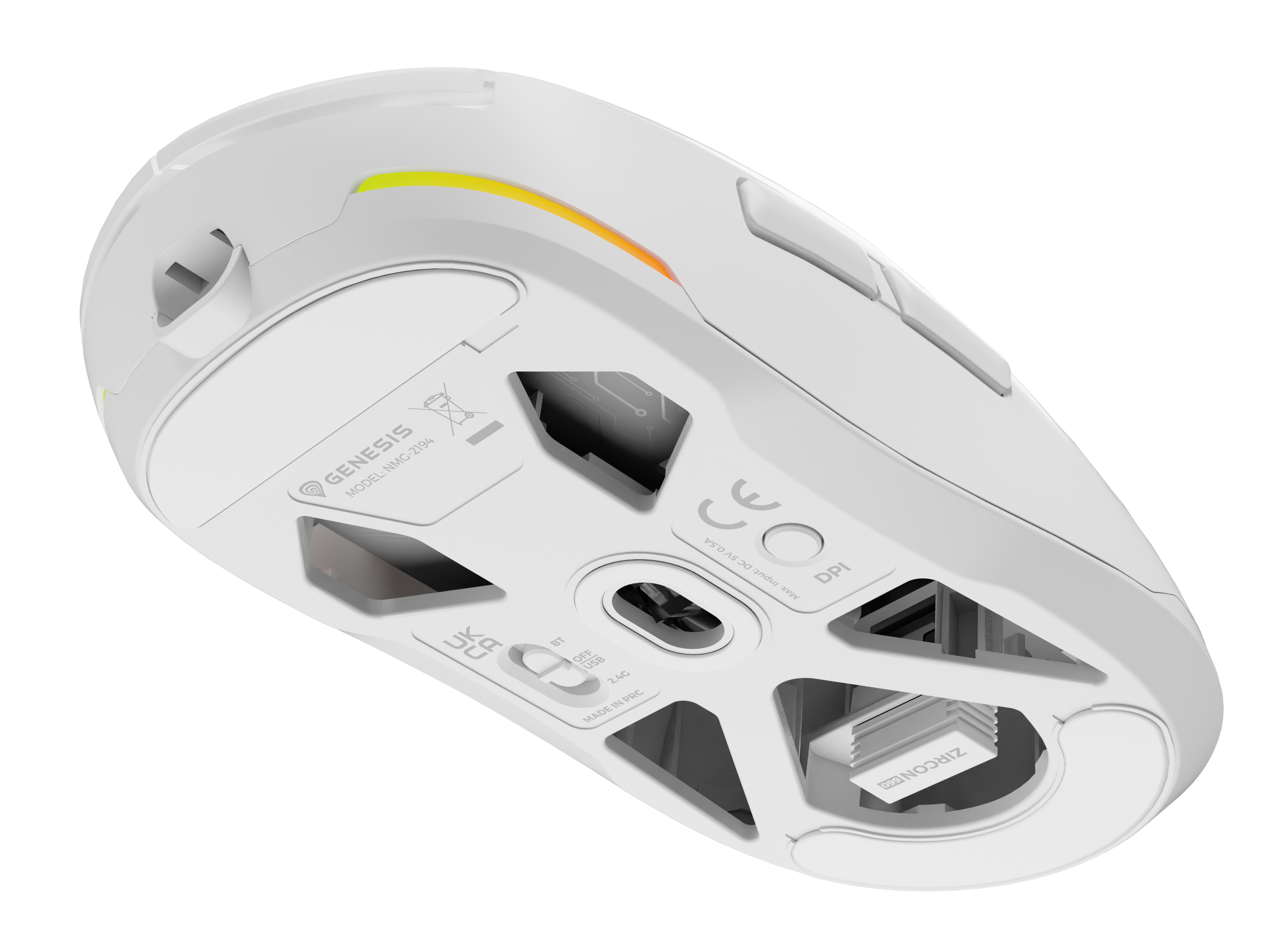 Biała i czarna mysz dla graczy z niskiego kąta.