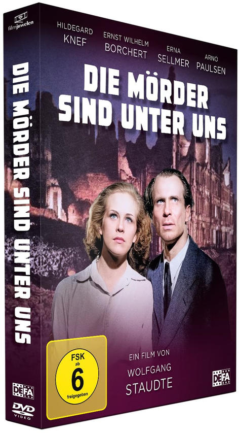 DVD-Hülle mit einem Filmplakat mit zwei Personen. Titel: Die Mörder sind unter uns.