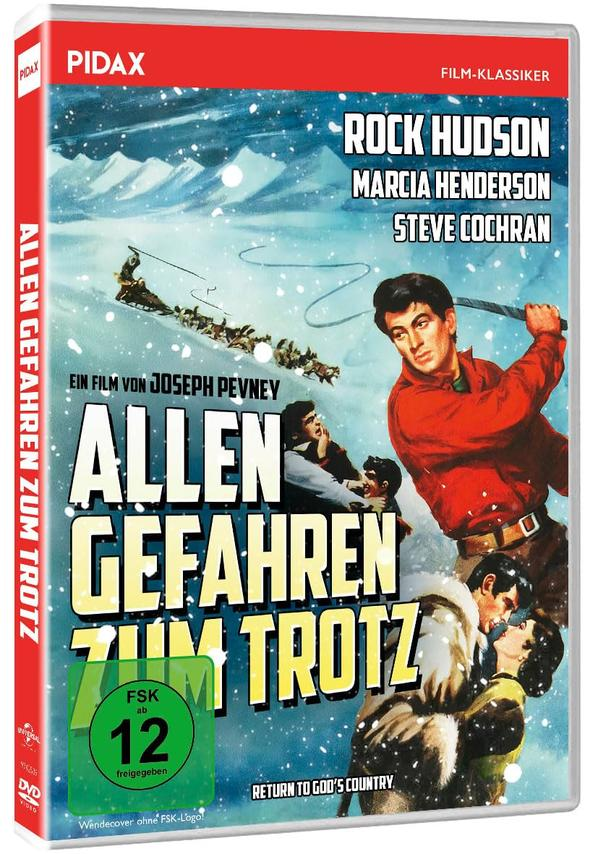 DVD-Hülle: Allen Gefahren Zum Trotz, mit Rock Hudson, Marcia Henderson und Steve Cochran, in Schneelandschaft.
