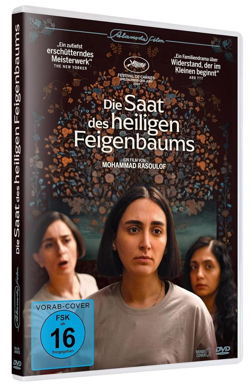 DVD-Cover eines Films mit drei Frauen vor einem baumartigen Bild.