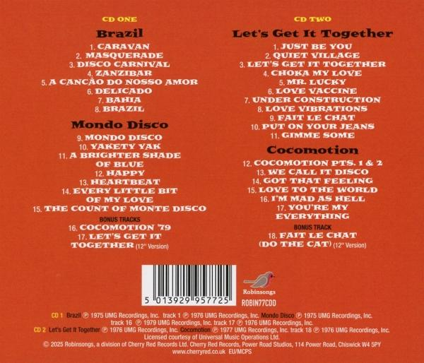 Albumcover mit Titellisten für 'Brazil' und 'Let's Get It Together' auf weißem Hintergrund.