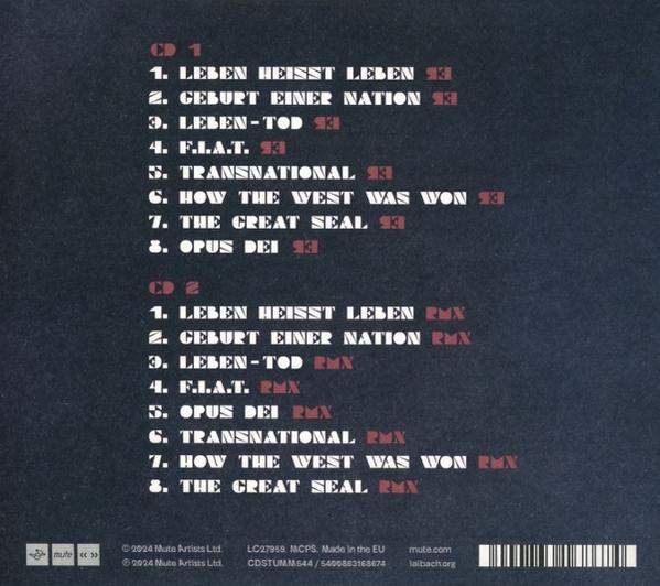 Een cd met tekst in het Duits met een zwarte en rode achtergrond.