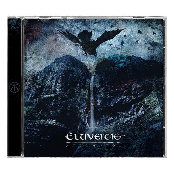 Albumcover mit Berglandschaft und Wasserfall. Ein Vogel mit ausgebreiteten Flügeln fliegt. Bandname 'Eluveitie'.