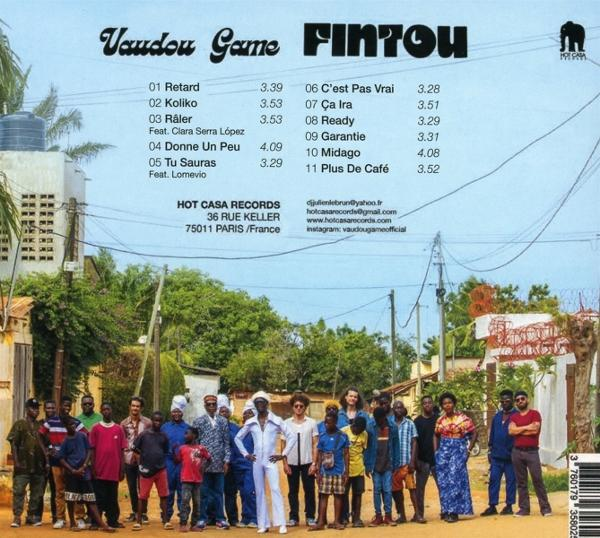 Albumcover mit Text und einer Gruppe von Menschen.