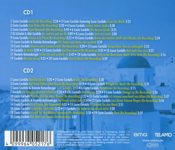 Ein CD-Cover mit Songtiteln. Der Hintergrund ist ein blauer Himmel mit einem weißen Gebäude.