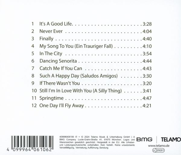 CD-Rückseite mit Titelliste und Copyright-Informationen. BMG- und Telamo-Logos.