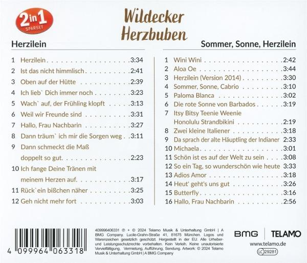 Ein CD-Cover mit Songtiteln. Der Hintergrund ist weiß mit rotem und schwarzem Text.