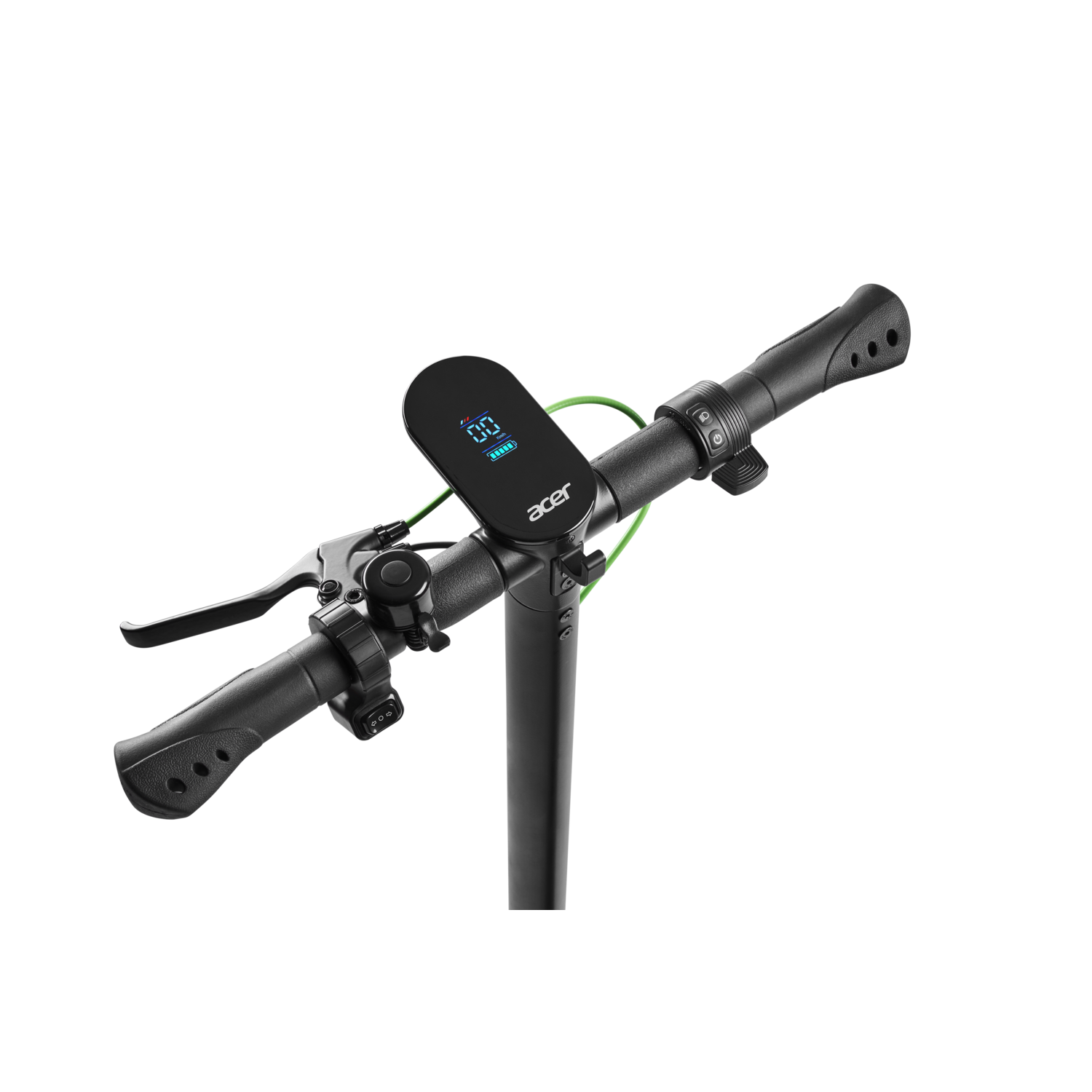 Black Acer electric scooter handlebar with a small display.