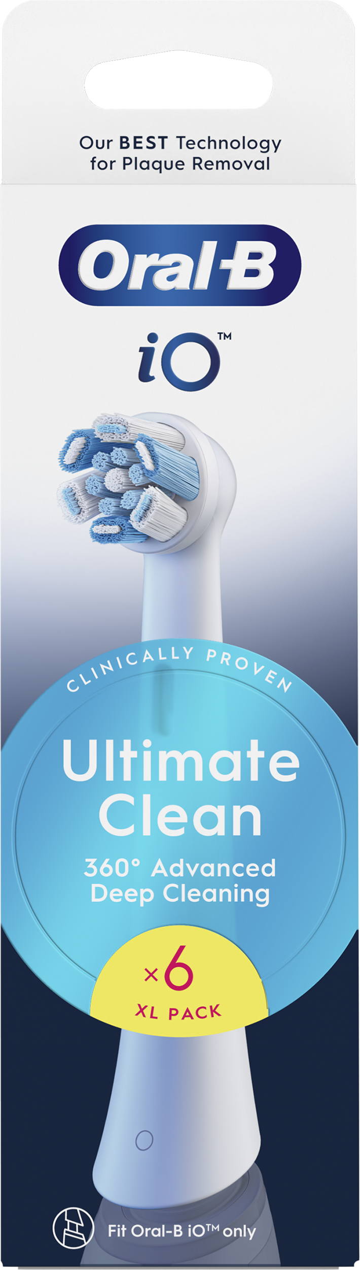 ORAL-B iO XL Pack Fogkefefej Ultimate Clean, Fehér, 6 db