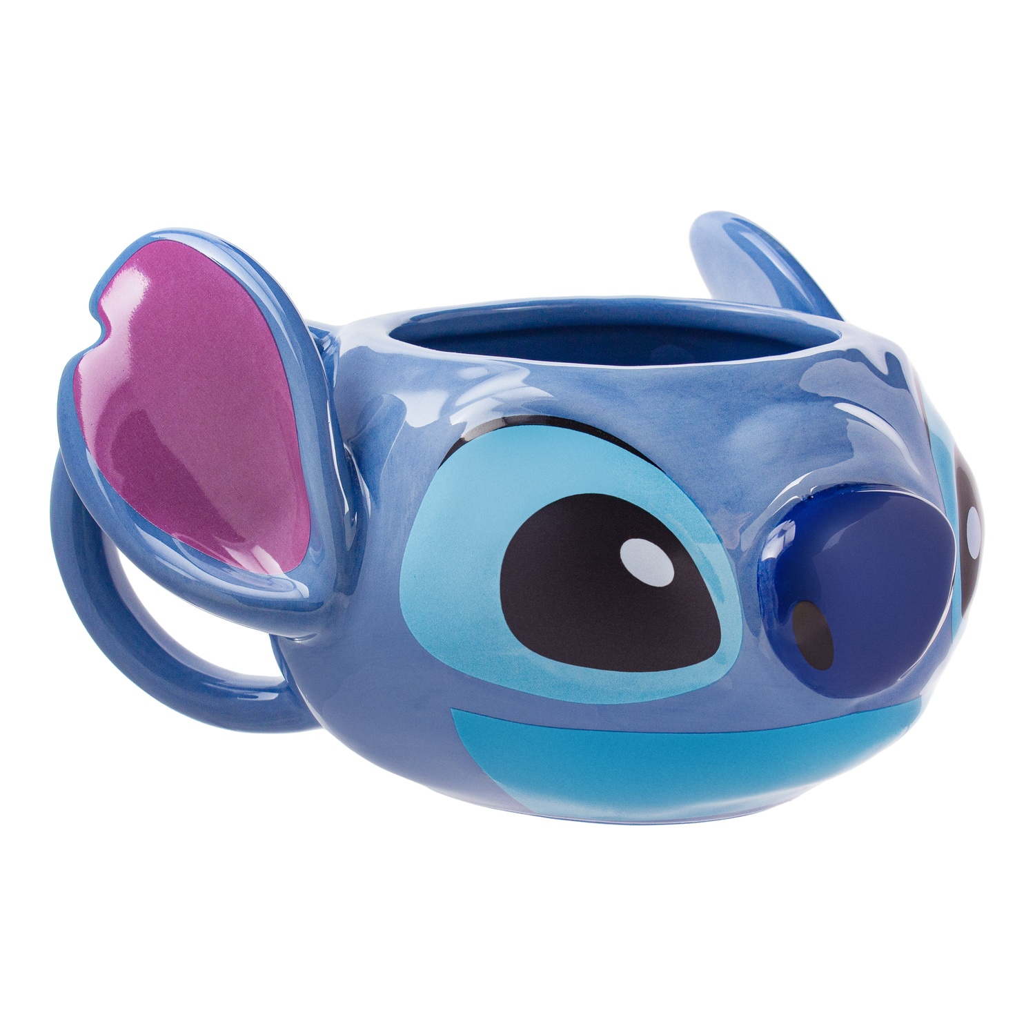 Stitch mug, blue, with big ears. Ceramic mug.