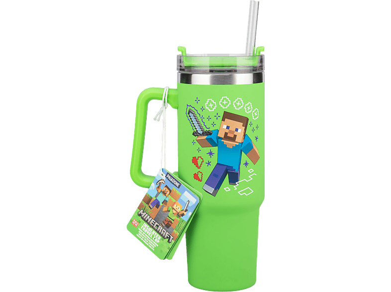 Paladone Mug De Voyage Xl Minecraft 900ml Avec Paille Vert (pp14600mcf)