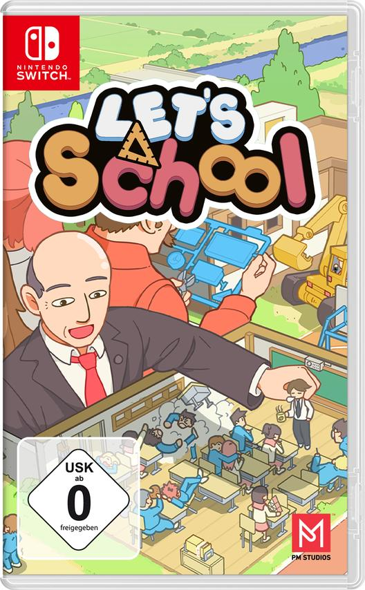 Spielecover: Charaktere in einem Klassenzimmer mit einem Schulgebäude.