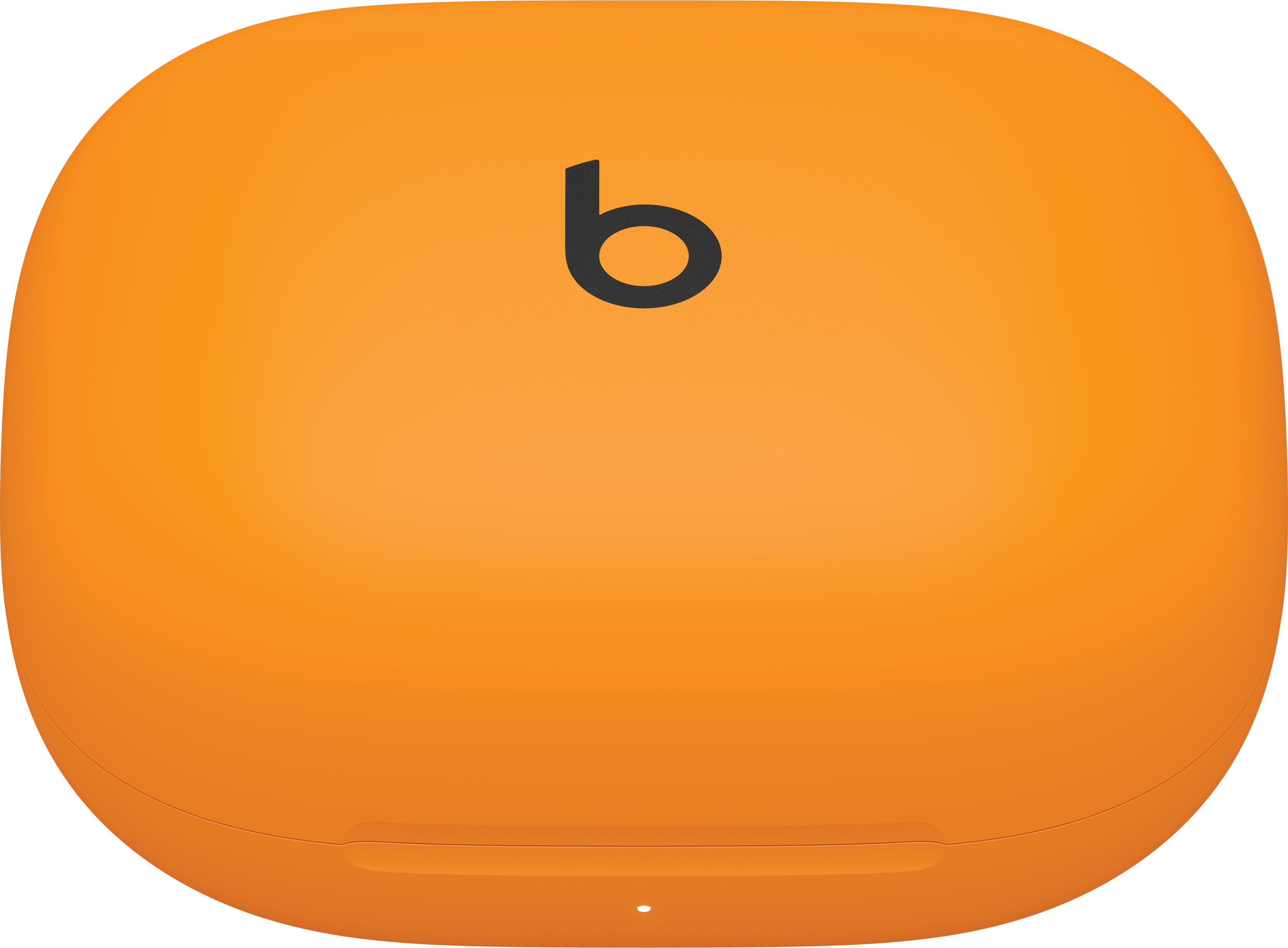 Étui orange pour écouteurs Beats, avec le logo Beats.