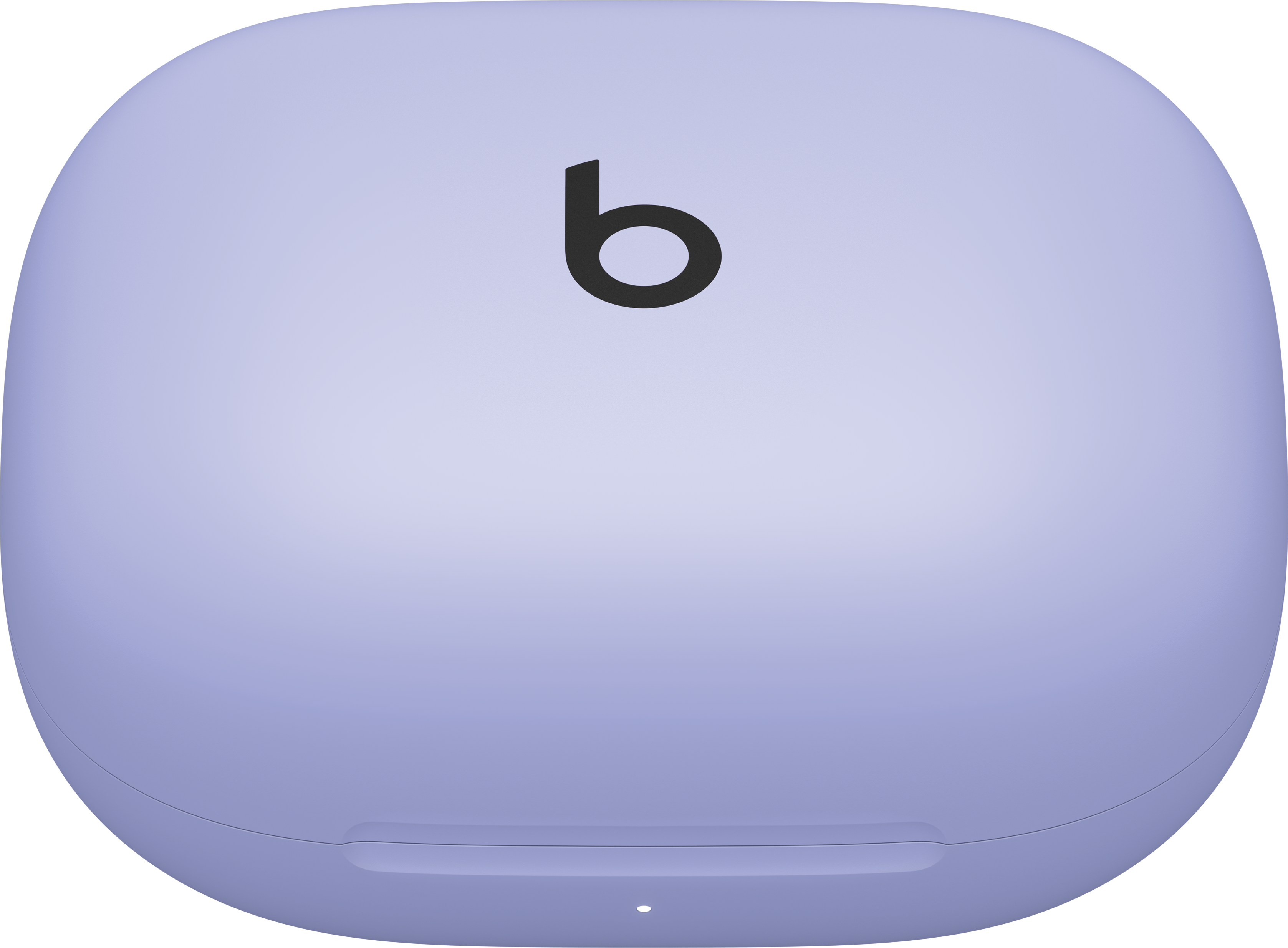 Un étui de chargement d'écouteurs Beats violet clair avec le logo Beats.