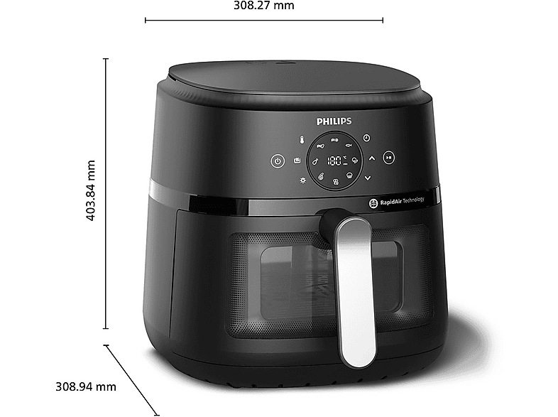 Philips NA231/00 Airfryer 2000 Series XL Heißluftfritteuse 6,2 l, 1700 Watt, Schwarz — Foto 2 von 5