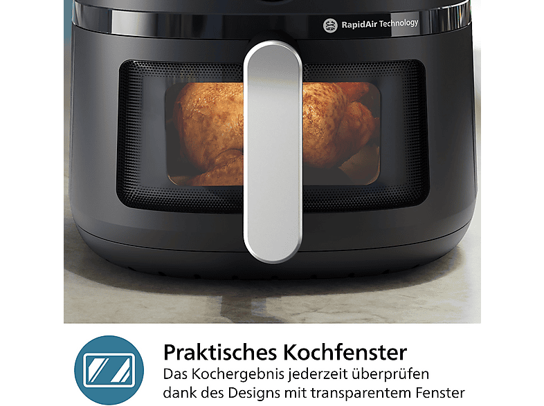Philips NA231/00 Airfryer 2000 Series XL Heißluftfritteuse 6,2 l, 1700 Watt, Schwarz — Foto 3 von 5