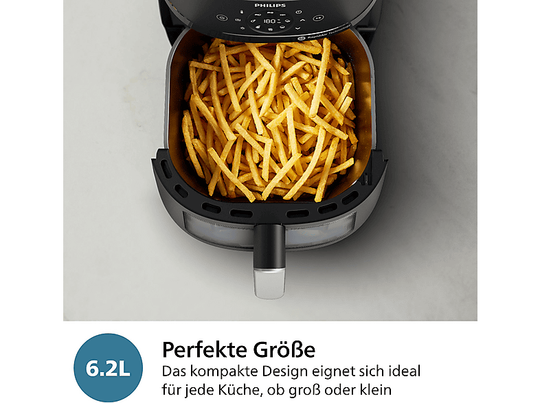 Philips NA231/00 Airfryer 2000 Series XL Heißluftfritteuse 6,2 l, 1700 Watt, Schwarz — Foto 5 von 5