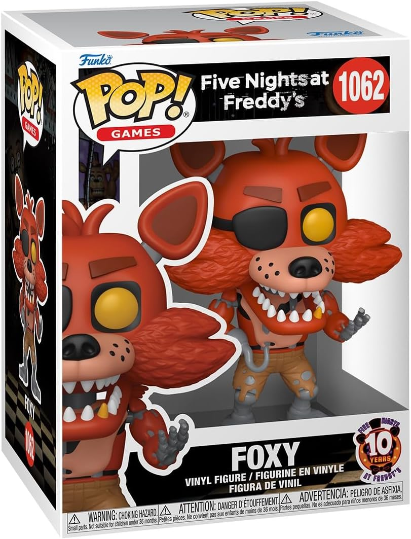 Figura de Foxy del juego Five Nights at Freddy's. En el embalaje.